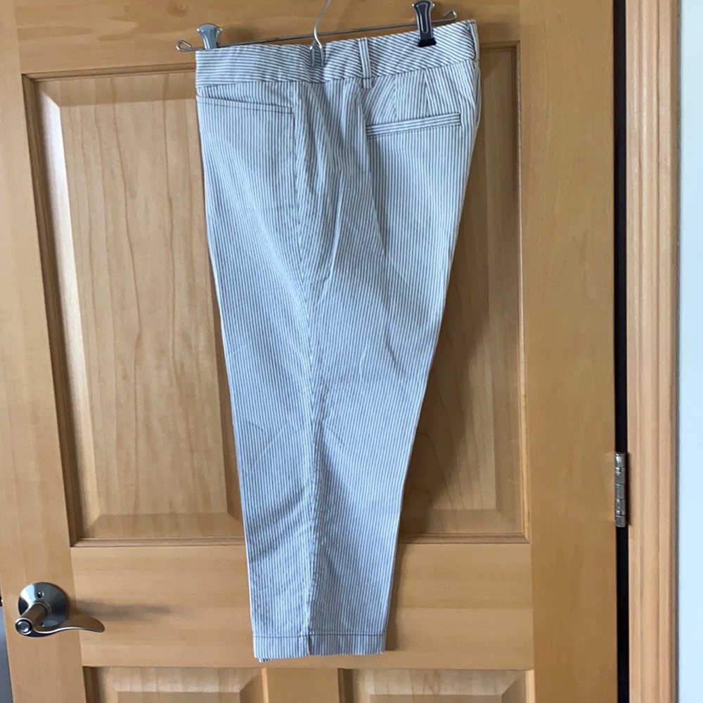 Ann Taylor Loft Cropped Pants, Gray & White, 6P